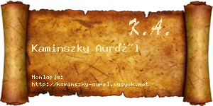 Kaminszky Aurél névjegykártya